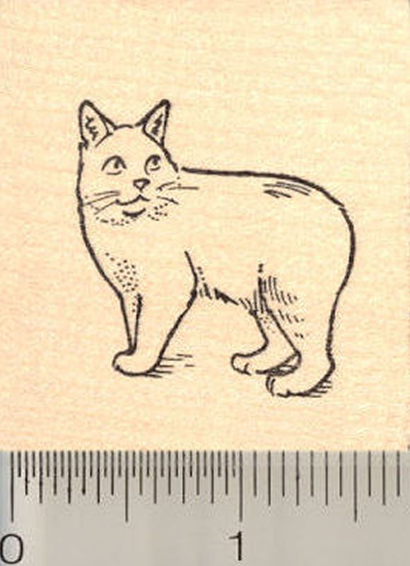 Manx Cat Rubber Stamp