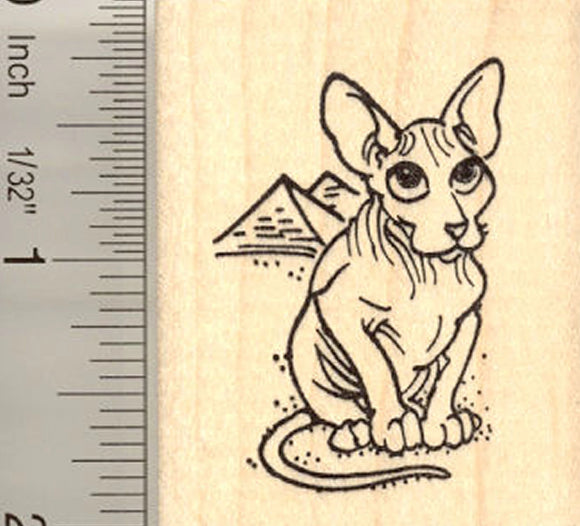 Hairless Cat Rubber Stamp
