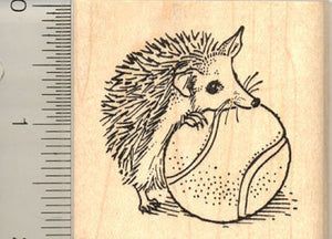 Hedgehog with Tennis Ball Rubber Stamp