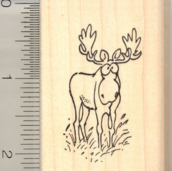Comic Moose Rubber Stamp