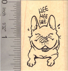 French Bulldog Laughing Rubber Stamp