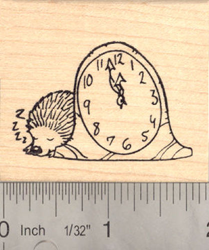 New Year's Eve Hedgehog Rubber Stamp