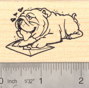 Bulldog Valentine Rubber Stamp