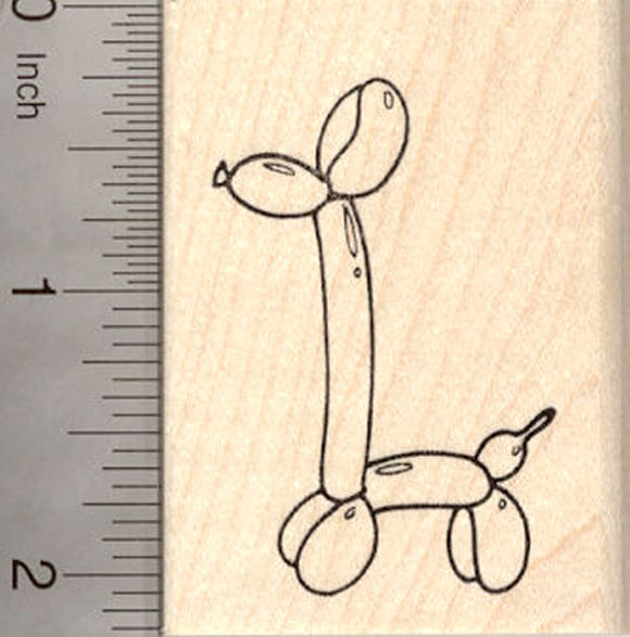 Balloon Animal Giraffe Rubber Stamp