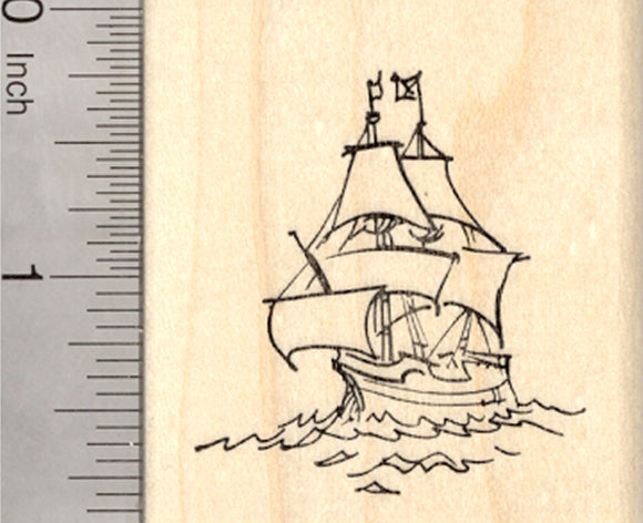 Galleon Rubber Stamp, Sailing Ship, Pirate, Merchant, or War