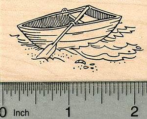Dinghy Rubber Stamp, Row Boat, Nautical Travel Series