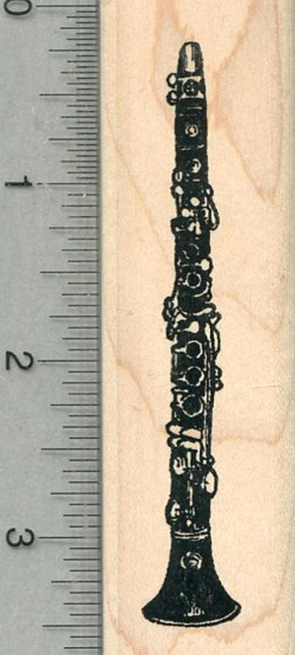 Clarinet Rubber Stamp, Woodwind Musical Instrument Series