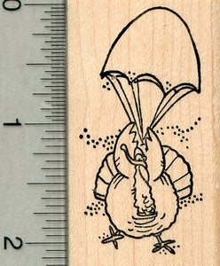 Thanksgiving Turkey Rubber Stamp, with Parachute
