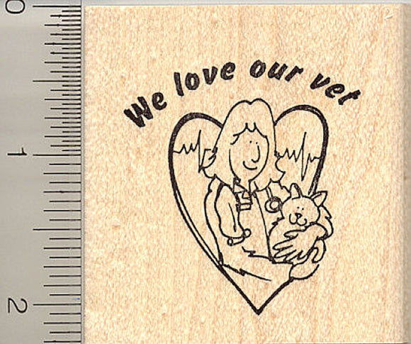 We Love Our Vet Rubber Stamp