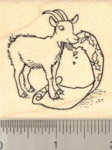 Christmas Goat Rubber Stamp