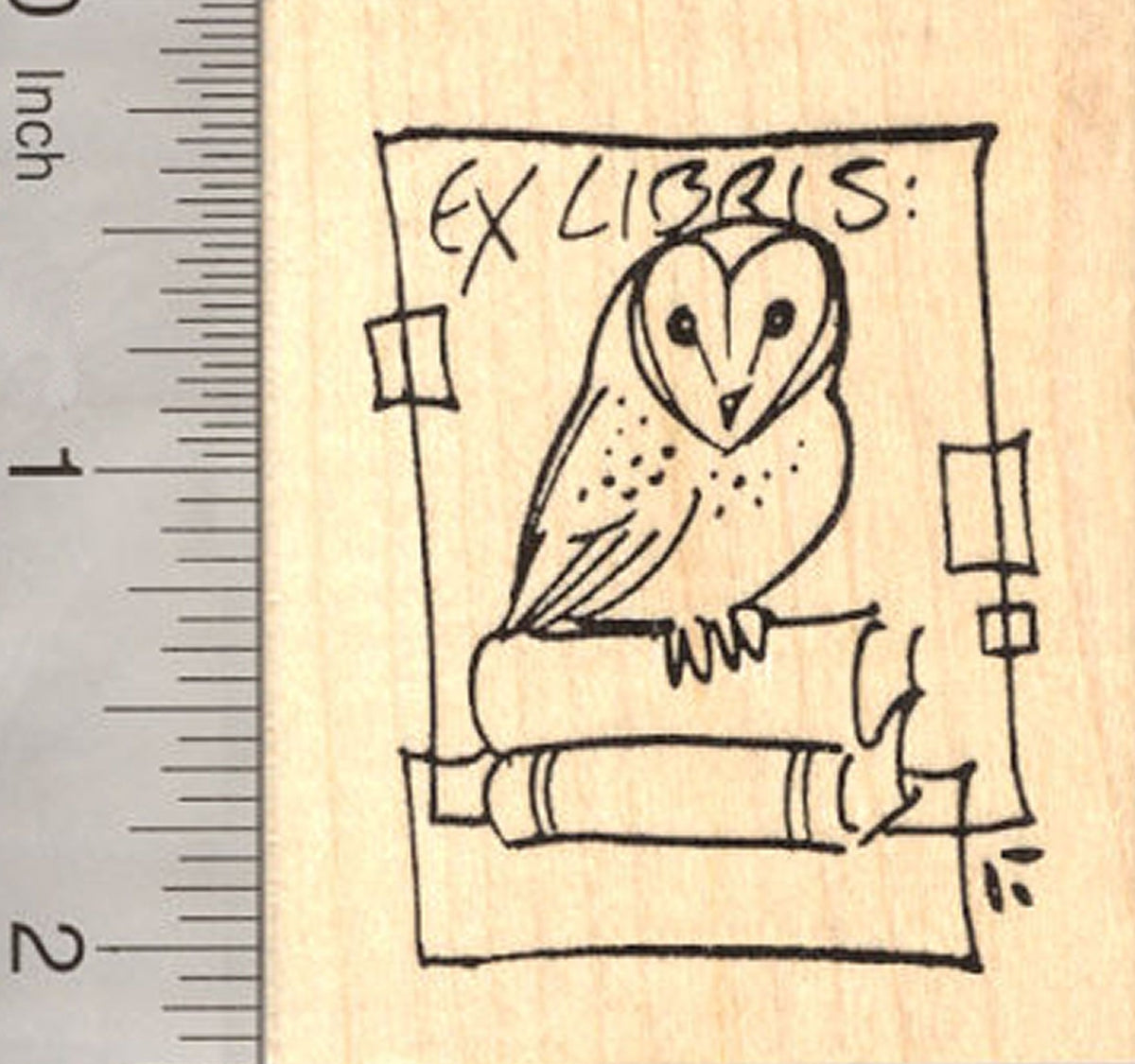 Owl Bookplate Ex Libris Rubber Stamp – RubberHedgehog Rubber Stamps