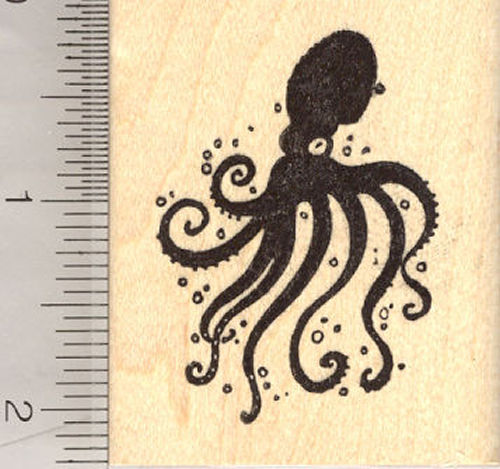 Inky Octopus Rubber Stamp