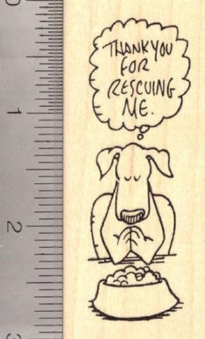 Thank you for Rescuing me Dog Rubber Stamp