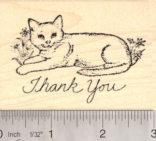 Thank you Cat Rubber Stamp