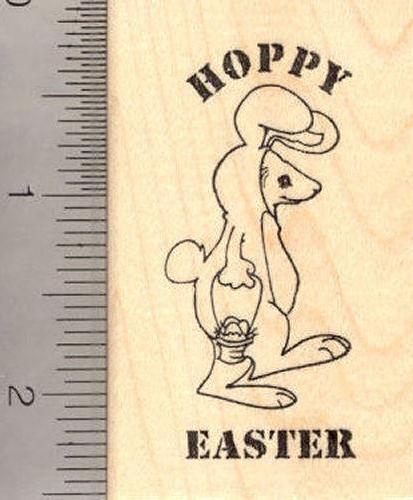 Hoppy Easter Ferret Rubber Stamp