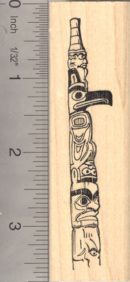 Alaskan Totem Pole Rubber Stamp