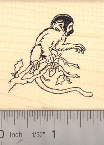 Squirrel Monkey Rubber Stamp