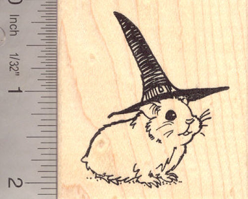 Hamster Witch Halloween Rubber Stamp