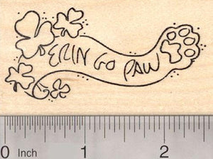 Erin go Paw (Braugh), St. Patrick's Day Rubber Stamp, Dog Cat Paw