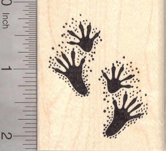 Raccoon Paw Prints Rubber Stamp, Pawprint, Racoon