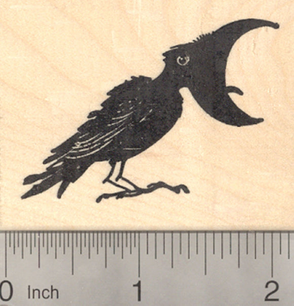 Raven Bird Rubber Stamp, Crow Caw, Blackbird