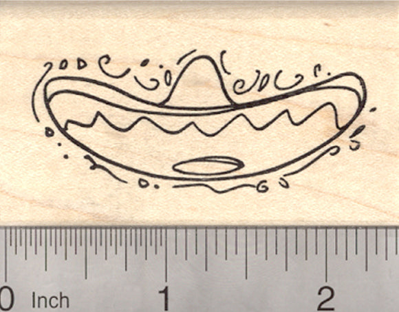 Mexican Sombrero Rubber Stamp, Hat