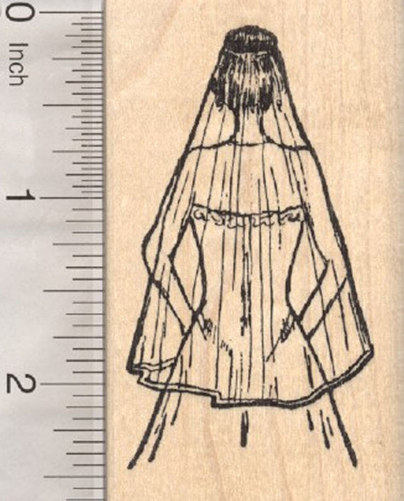 Bride Rubber Stamp, Wedding Gown and Veil