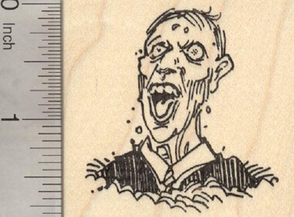 Zombie Rubber Stamp, Emerging from Grave