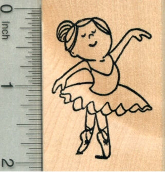 Ballet Dancer Rubber Stamp, Dance