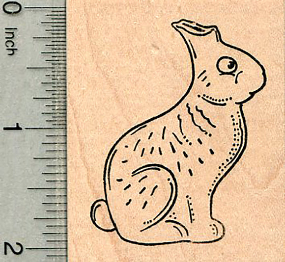Chocolate Easter Bunny Rubber Stamp, Without Ears