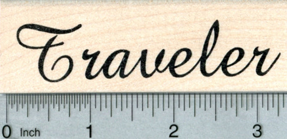 Traveler Rubber Stamp, Text
