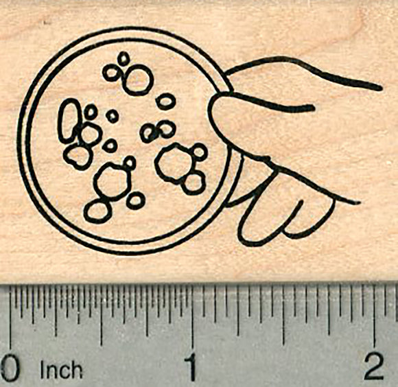 Petri Dish Rubber Stamp, Science Series
