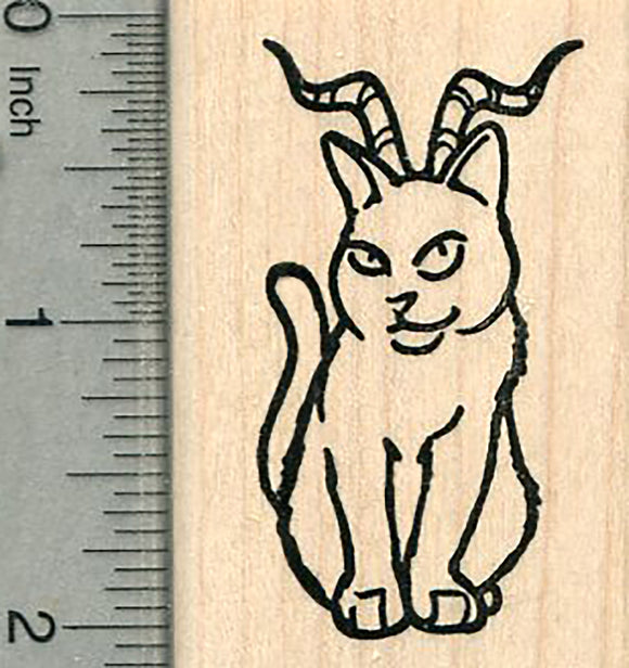 Krampus Cat Rubber Stamp