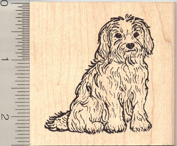 Maltese Dog Rubber Stamp, Sitting