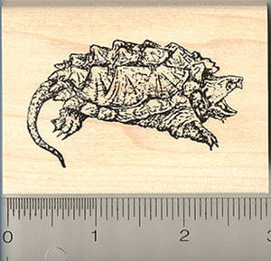 Alligator Snapping Turtle Rubber Stamp