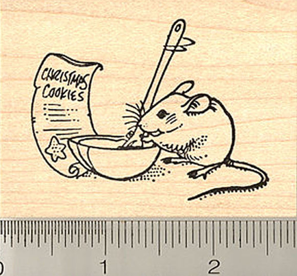 Not a Creature Was Stirring, Except for This Mouse Christmas Rubber Stamp