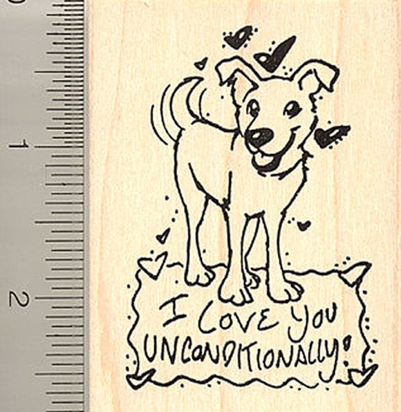 Dog Valentine Rubber Stamp
