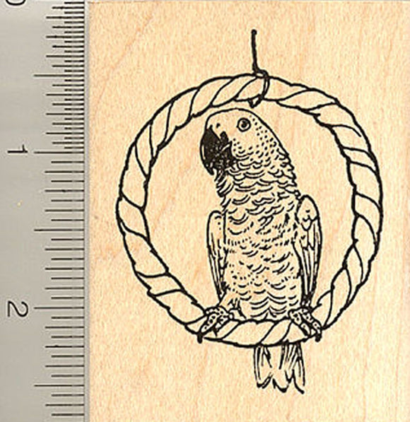 African Grey Parrot Rubber Stamp
