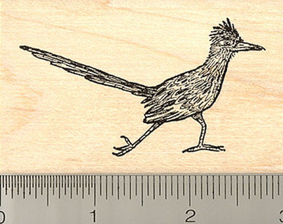 Roadrunner Bird Rubber Stamp, Chaparral Desert Bird