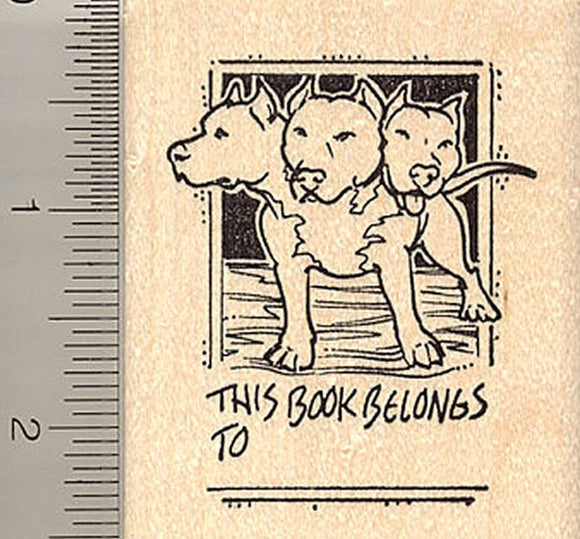Cerberus Book Plate Rubber Stamp