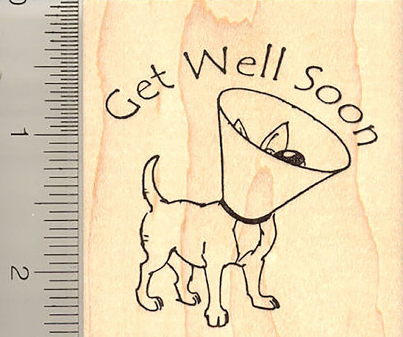 Get Well Soon Dog Rubber Stamp