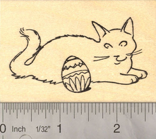 Easter Cat Rubber Stamp