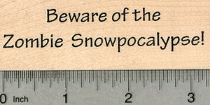 Zombie Snowpocalypse Rubber Stamp, Winter Apocalypse