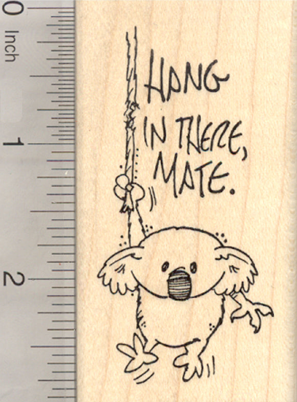 Koala Bear Rubber Stamp, Hang in There Mate