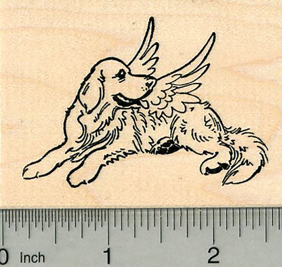 Dog Angel Rubber Stamp, Labrador Retriever, Pet Loss