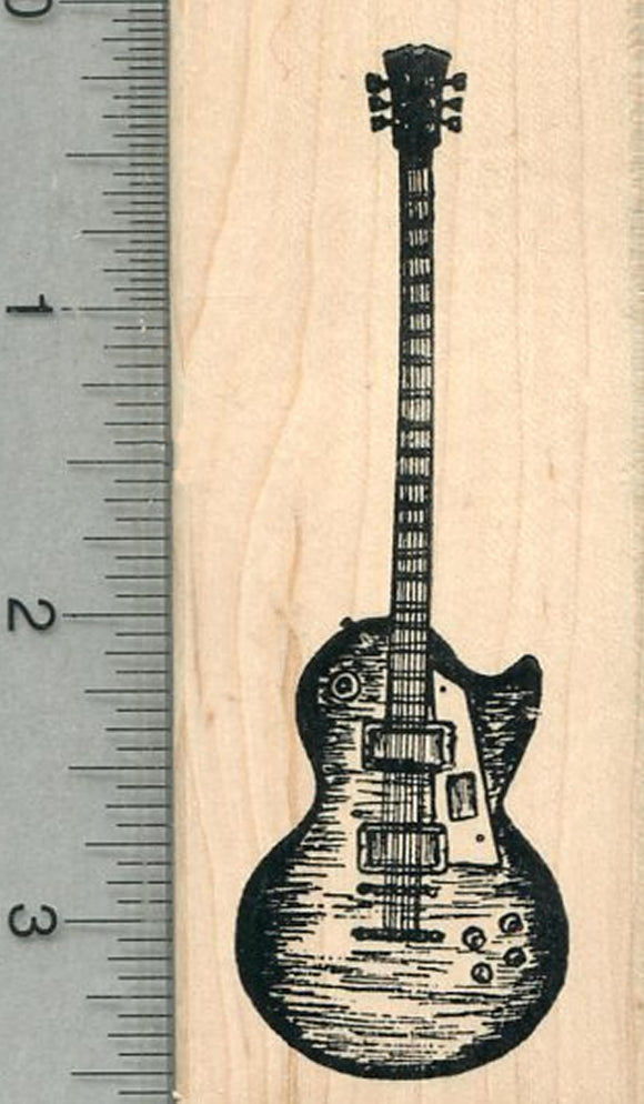 Electric Guitar Rubber Stamp, Musical Instrument Series