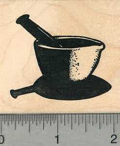 Mortar and Pestle Rubber Stamp, Pharmacy Symbol 1.6" tall