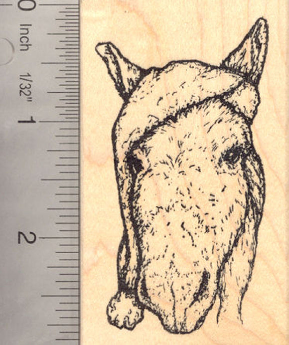 Christmas Miniature Donkey (JJ) Rubber Stamp, In Santa Hat