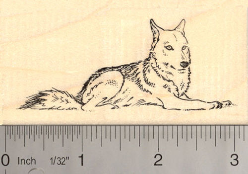 Gray Wolf Rubber Stamp