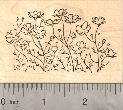 Flower Bed Rubber Stamp